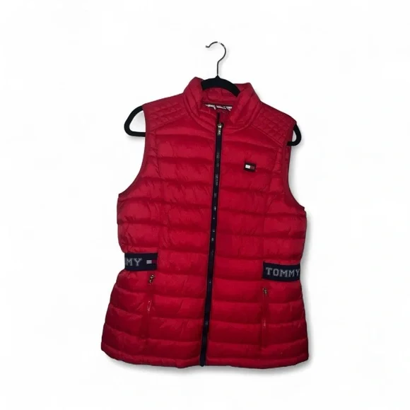 Tommy Hilfiger Puffer Red Quilted Vest - Picture 1 of 9